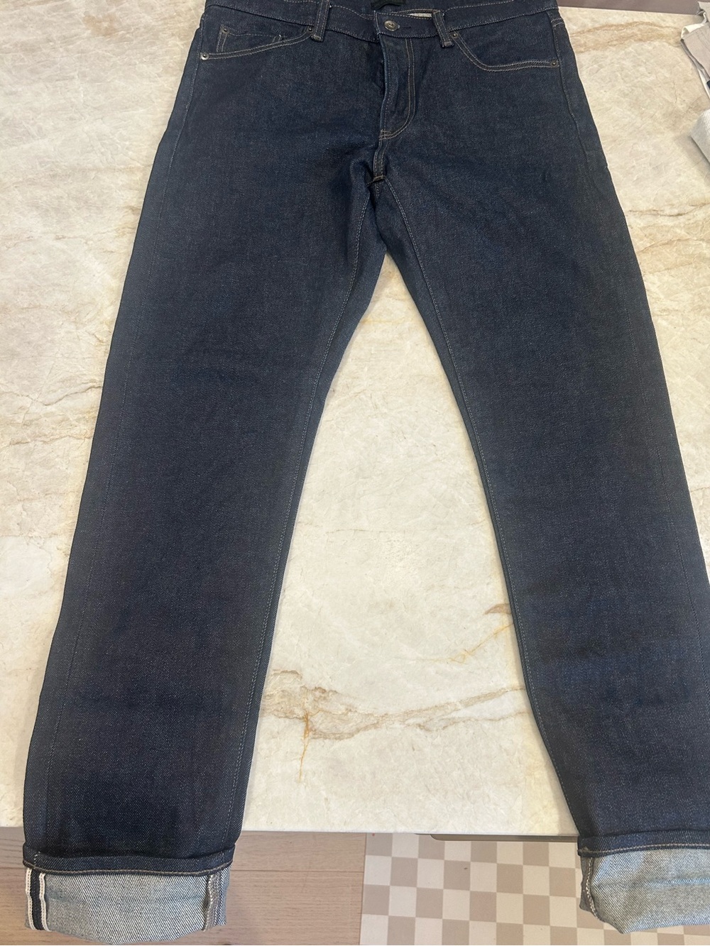 UNIQLO Selvedge Jeans 33x34 Kaihara Japanese Denim Slim Straight NWOT